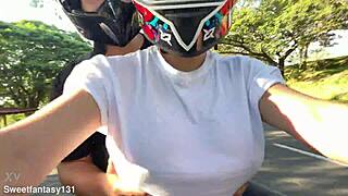 My fave client notices no bra and shoves hands in my latina tits and panties outdoors