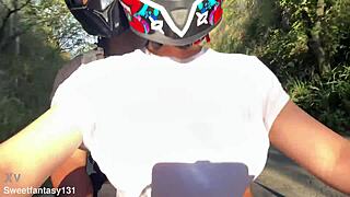 My fave client notices no bra and shoves hands in my latina tits and panties outdoors