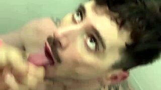 amazing pornstar milks agroboy hard in bathroom all day long