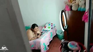 fucking my big ass stepmom's huge cheeks and pussy with thick creampie part 1