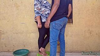 Fucking hot Indian big ass while she works home!