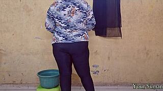 Fucking hot Indian big ass while she works home!