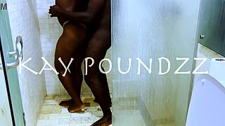 amateur couple bends over in shower for big black cock deepthroat doggystyle homemade pounding