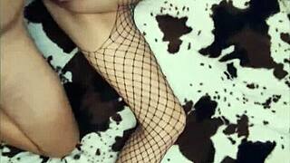 Skinny Wife's Lingerie Clings to Her Cute Ass While Pussy Drips Wet!