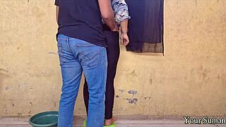 Fucking hot Indian big ass while she works home!