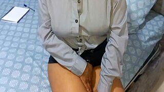 whoa this young college girl fingers her tight pussy dreaming of her math teacher 😍