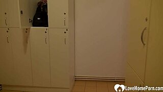 tattooed brunette slips into steamy shower teasing shaved pussy and big tits