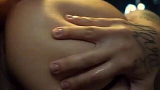 inked blonde teen's tight holes stretched by massive white cock