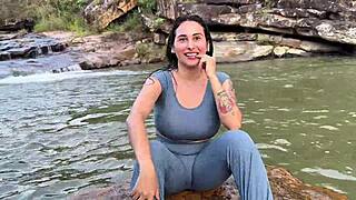 argentinian anal pounding with stranger cash by river licking pussy pov