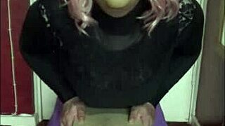 bisexual sissy crossdresser takes vibrating dildo deep in his ass for pussy love
