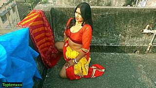 bengali milf bhabhi rides innocent teen boy's big cock outdoors to wild orgasm finale