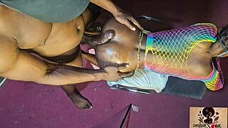 Juicy ebony babe flashes bubble butt then gets plowed deep by thick African BBC up close