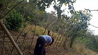 oh damn my stepmom's such a slut hunting dick in the jungle to fuck outdoors
