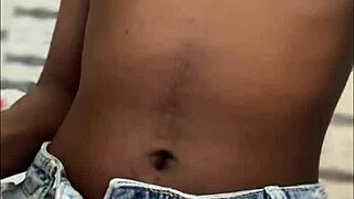 skinny ebony teen domme makes him worship her ass and pay up