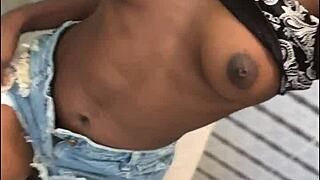 skinny ebony teen domme makes him worship her ass and pay up