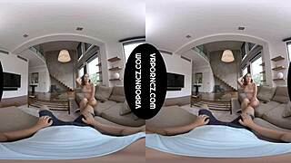 VR POV with SEXY TATTOOED brunette mina BLOWJOB tease