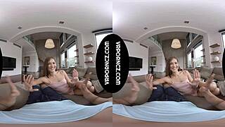 VR POV with SEXY TATTOOED brunette mina BLOWJOB tease