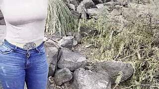i film my natural tits outdoors in argentina amateur style