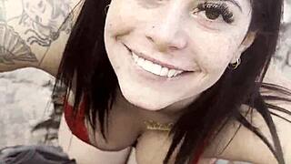 i film my natural tits outdoors in argentina amateur style