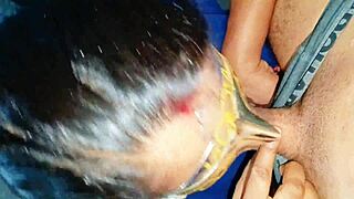 Chubby bhabhi GAGS on huge cock then SWALLOWS massive cumshot mouthful