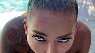 Pretty bombshell Hayley Davis craves and sucks monster cocks