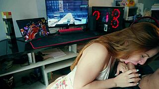 Redhead Nerd Roommate Begs for Attention Fills Her Ass with Creampie Bareback Doggystyle