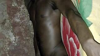 African Black Man Teases with Solo Bedroom Moves and Hidden Talents