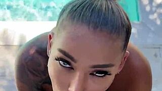 Pretty bombshell Hayley Davis craves and sucks monster cocks