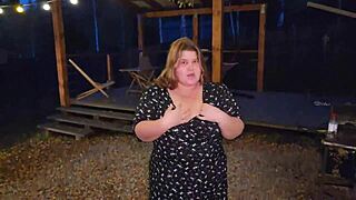 Fucked obedient fat girlfriend hard on village swings in mouth tight huge ass then cum on big natural tits
