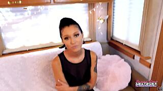 raven lane's petite brunette handjob tease sloppy rimjob cumshot facial dildo toys 😩💦 shaved pussy tits sexy