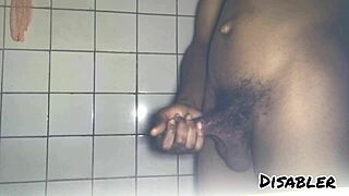 Hardcore Bathroom Cock Stroke