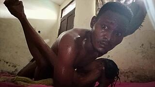 dude cums and wrecks tiny african girl's narrow 18+ pussy on webcam!