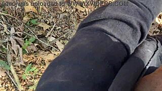 Blonde bride slut sneaks park sex with married fan bareback thrill