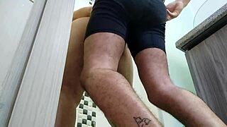 grabbed my perverted roommate he fucked me hard in the shower steamy