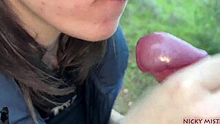POV Street Girl Deepthroats Sucks Dick Closeup