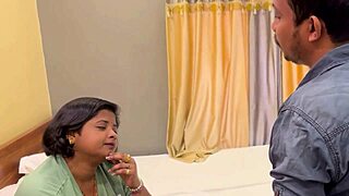 horny indian wife with big natural tits gets rough doggystyle from devar on bed