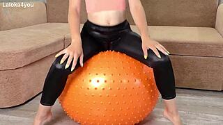 Leather Leggings Stepsis Begs Foster Dad for Creampie Ride