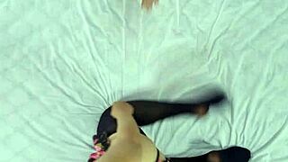 Ceiling Angle Captures Hot Milf's Sexy Outfit Poses