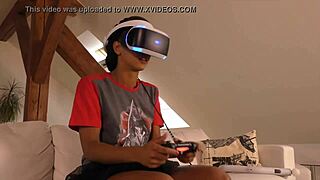roommates start with vr games but end up fingering each other's wet ebony pussies