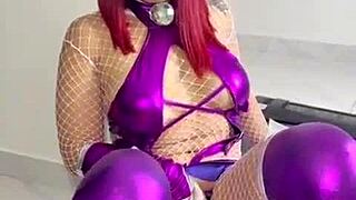 damn my big ass latina stepmom dressed as starfire for halloween so i fucked her hard