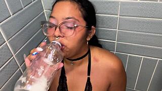 Submissive teen Kaia Miller takes huge cock deepthroat creampie pov homemade
