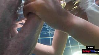 Amateur Thai Teen Girlfriend Rides Huge European Cock in Pool