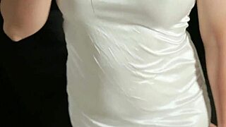 Indonesian Babe Tries Satin Dress Slips into Creampie Orgasm