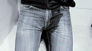 jeans soaked from toilet pee desperation