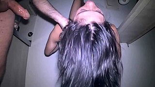 Watch this skinny college babe take epic upside down monster cock facefuck