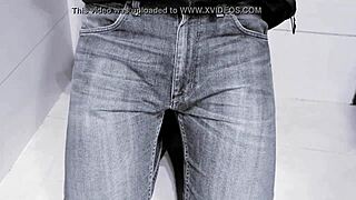 jeans soaked from toilet pee desperation