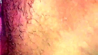 Hot Juicy Pussy Cums While Shaving Her Hairy Beaver