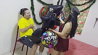 wife gives deepthroat and doggystyle as christmas gift
