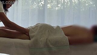 asian massage ends with huge caucasian load