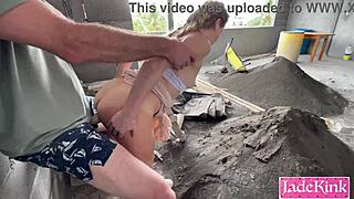 Amateur Exhibitionist Couple Fucking On A Construction Site